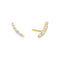 Gold Bezel Beaded Stone Stud Earrings